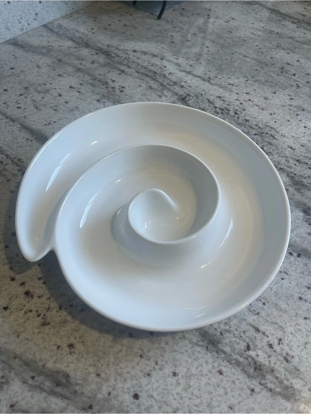 Vintage White Crate & Barrel Swirl Porcelain Serving Platter